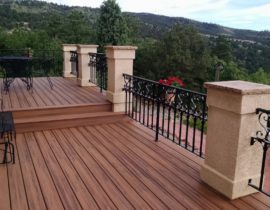 The deck was built with three distinct levels, the two larger ones bookending the house. This gives the homeowner two separate seating areas for entertaining.