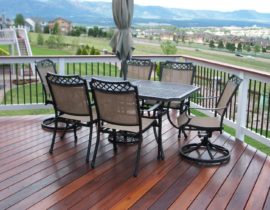 The unique coloring of Tiger Wood only enhances the natural beauty of a wood deck. This picture shows the multiple shade variations that make it such a popular hardwood for building deck.