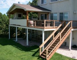 The custom-built, elevated deck was designed to allow for maximum comfort and on one-half - privacy.
