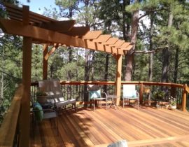 Redwood deck, pergola, custom deck builders