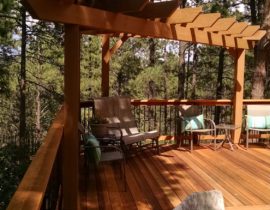 Deck pergola in Cedar, Redwood deck, custom decks