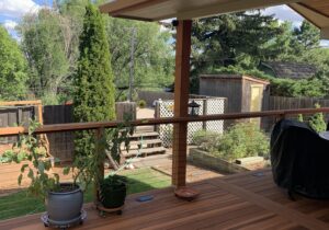 Near knotless B-grade redwood was used to create a stunning deck