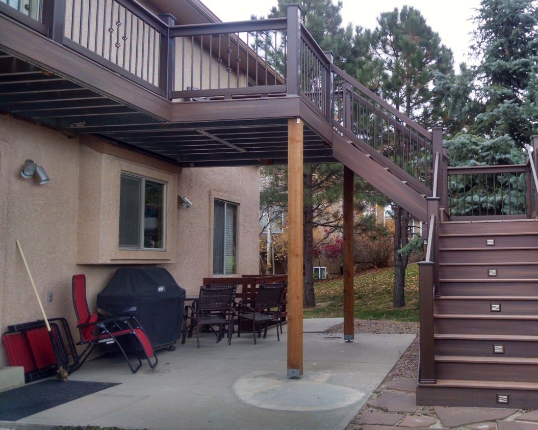 elevated composite deck with steel deck frame