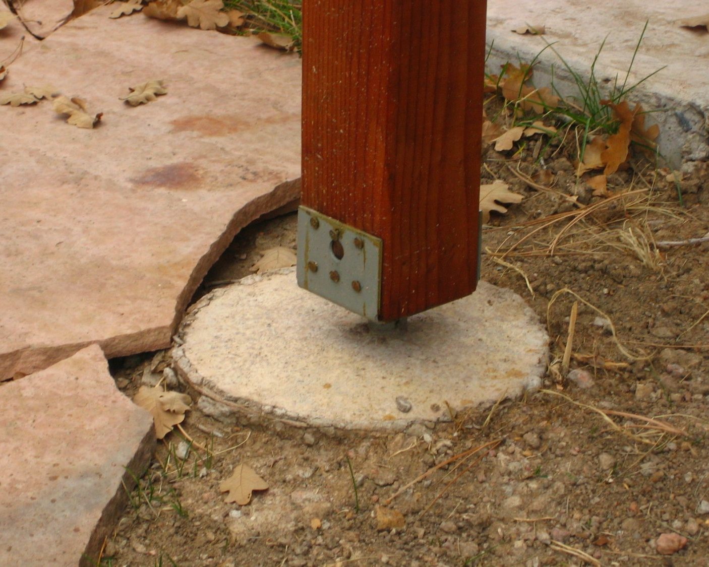 Wood support post for deck