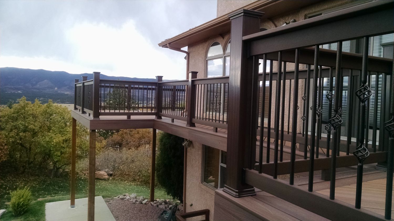 Elevated Trex composite deck with galvanized steel deck framing