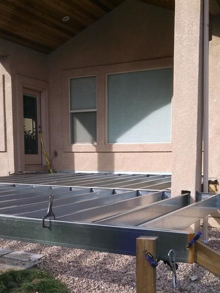 Galvanized steel deck frame