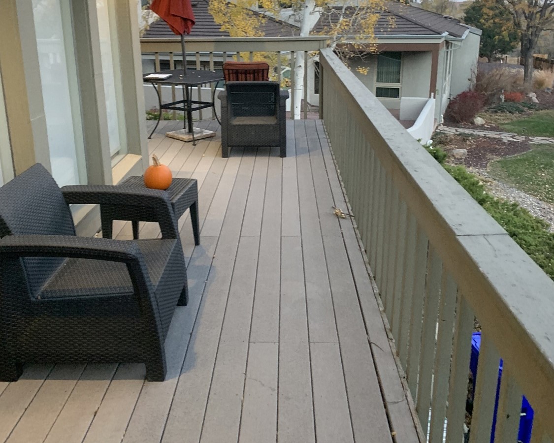 This original redwood deck was small but long. It did not allow the owners to create the outdoor living space they wanted.
